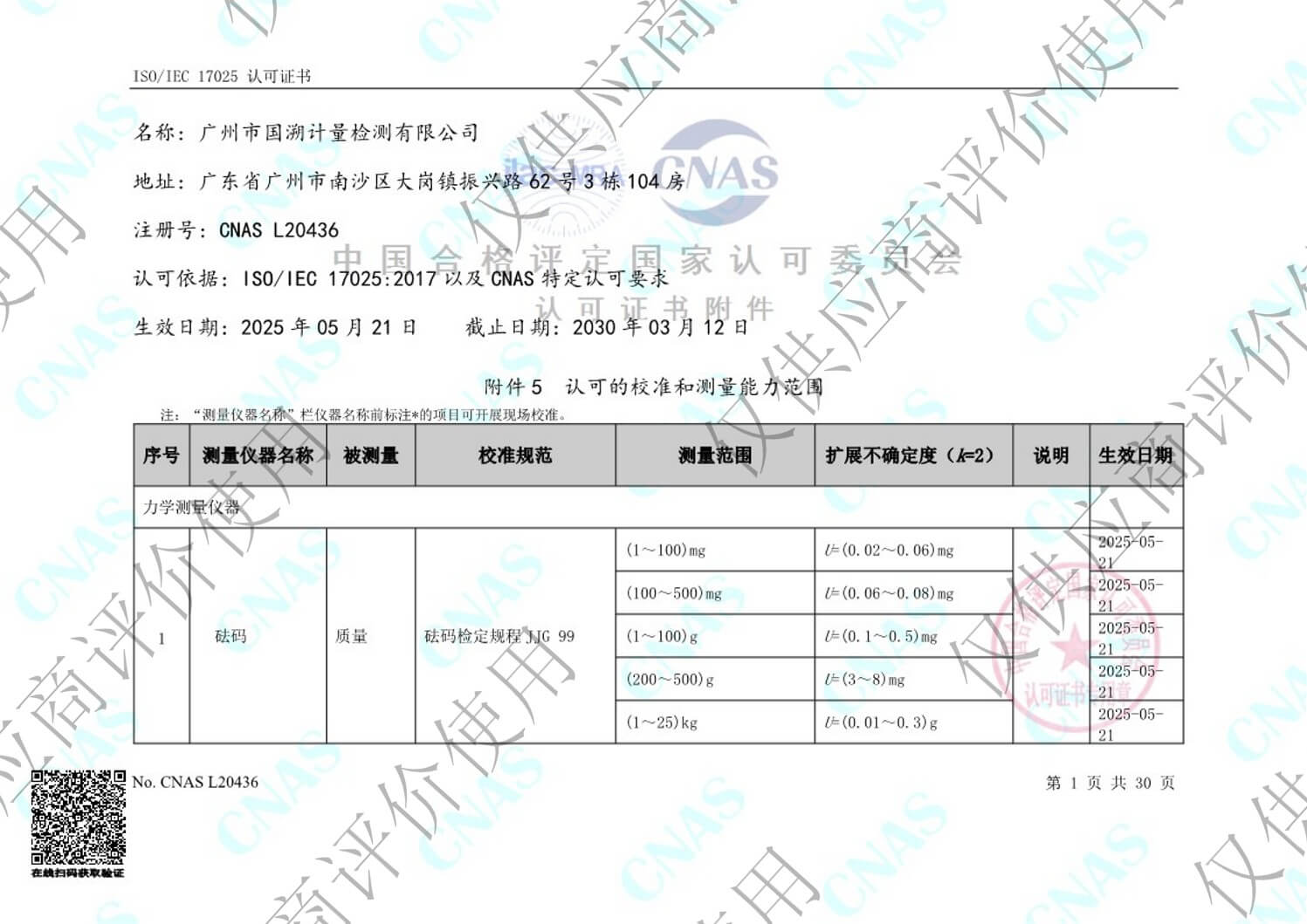 计量校准-能力范围首页